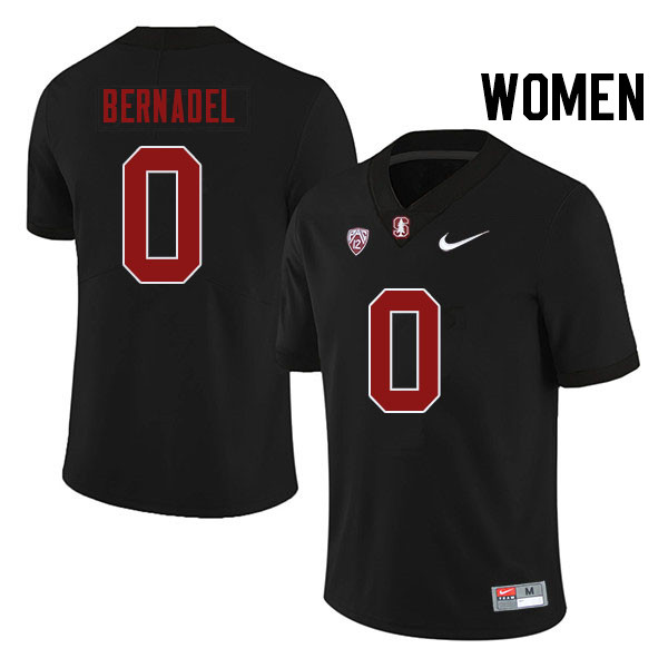 Women #0 Gaethan Bernadel Stanford Cardinal College Football Jerseys Stitched Sale-Black